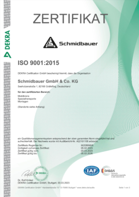 Zertifikat ISO 9001:2015