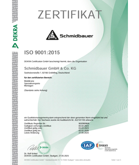 Zertifikat ISO 9001:2015 Ger