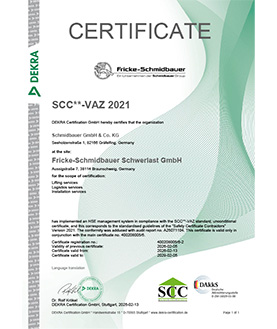 SCC** VAZ 2021 (Arbeitssicherheit) Englisch